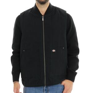 GILET QUILTED CANVAS NERO